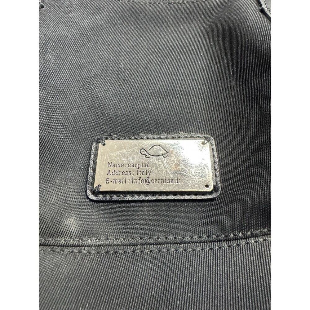 Carpisa Black Nylon Canvas Satchel Tote Side Strap Detail Purse - Picture 3 of 7